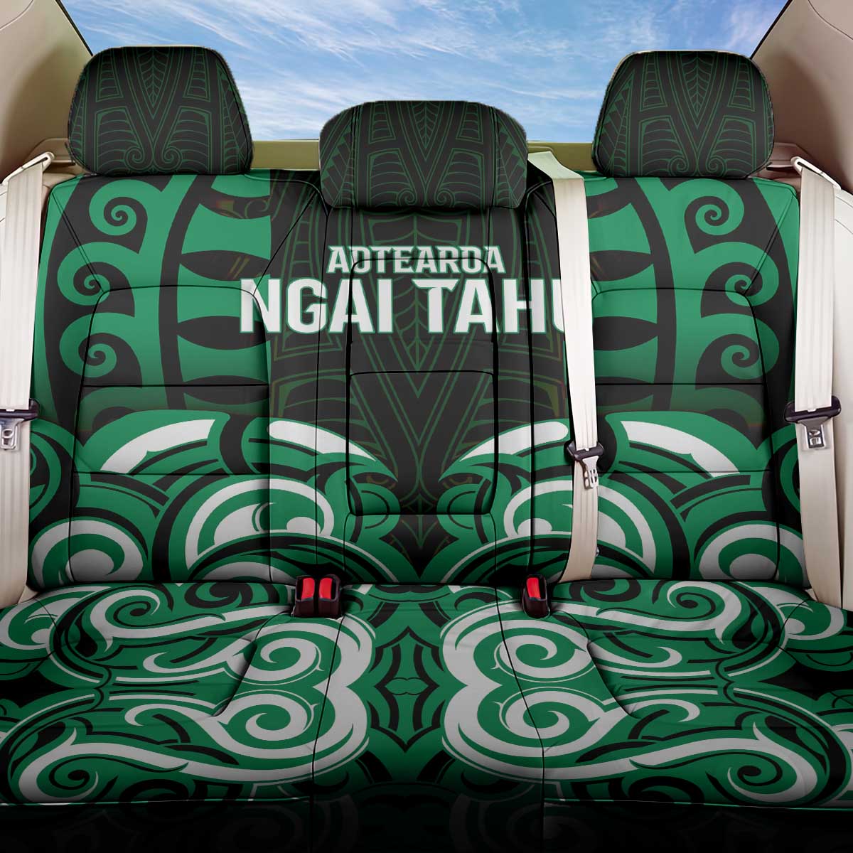 Aotearoa Ngai Tahu Back Car Seat Cover Maori Pattern New Zealand - Polynesian Pride