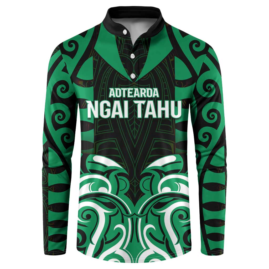 Custom Aotearoa Ngai Tahu Button Sweatshirt Maori Pattern New Zealand - Polynesian Pride
