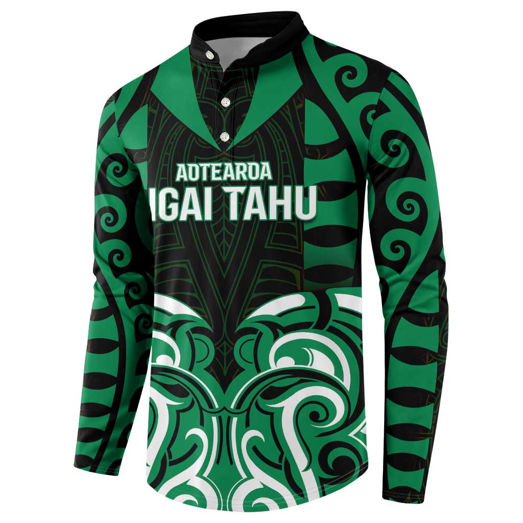 Custom Aotearoa Ngai Tahu Button Sweatshirt Maori Pattern New Zealand - Polynesian Pride