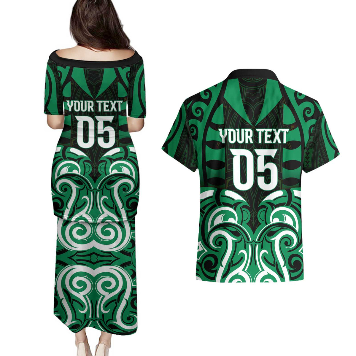 Custom Aotearoa Ngai Tahu Couples Matching Puletasi and Hawaiian Shirt Maori Pattern New Zealand - Polynesian Pride