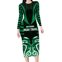 Custom Aotearoa Ngai Tahu Family Matching Long Sleeve Bodycon Dress and Hawaiian Shirt Maori Pattern New Zealand - Polynesian Pride