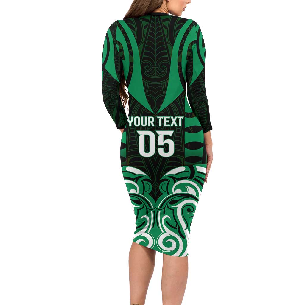Custom Aotearoa Ngai Tahu Family Matching Long Sleeve Bodycon Dress and Hawaiian Shirt Maori Pattern New Zealand - Polynesian Pride