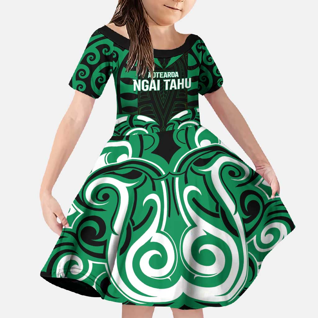 Custom Aotearoa Ngai Tahu Family Matching Short Sleeve Bodycon Dress and Hawaiian Shirt Maori Pattern New Zealand - Polynesian Pride