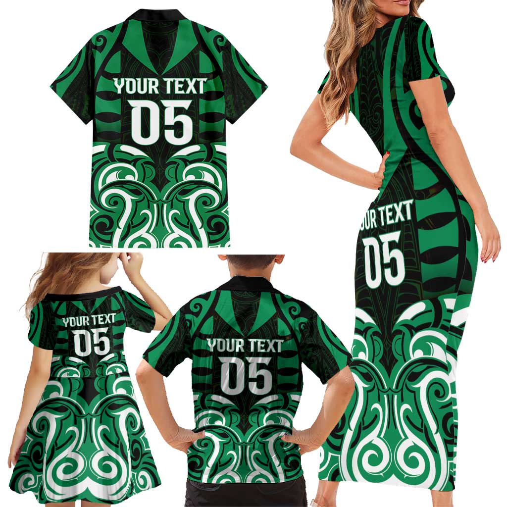 Custom Aotearoa Ngai Tahu Family Matching Short Sleeve Bodycon Dress and Hawaiian Shirt Maori Pattern New Zealand - Polynesian Pride