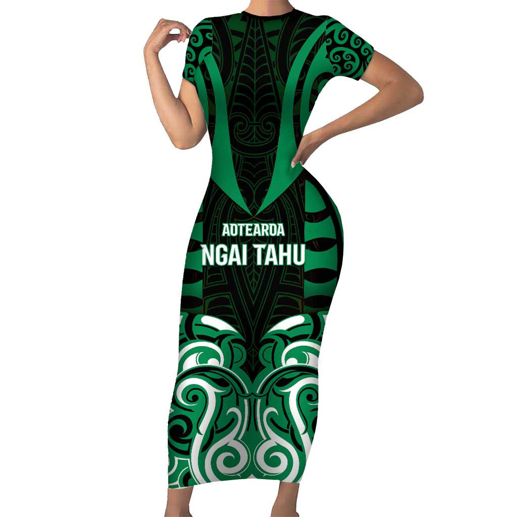 Custom Aotearoa Ngai Tahu Family Matching Short Sleeve Bodycon Dress and Hawaiian Shirt Maori Pattern New Zealand - Polynesian Pride