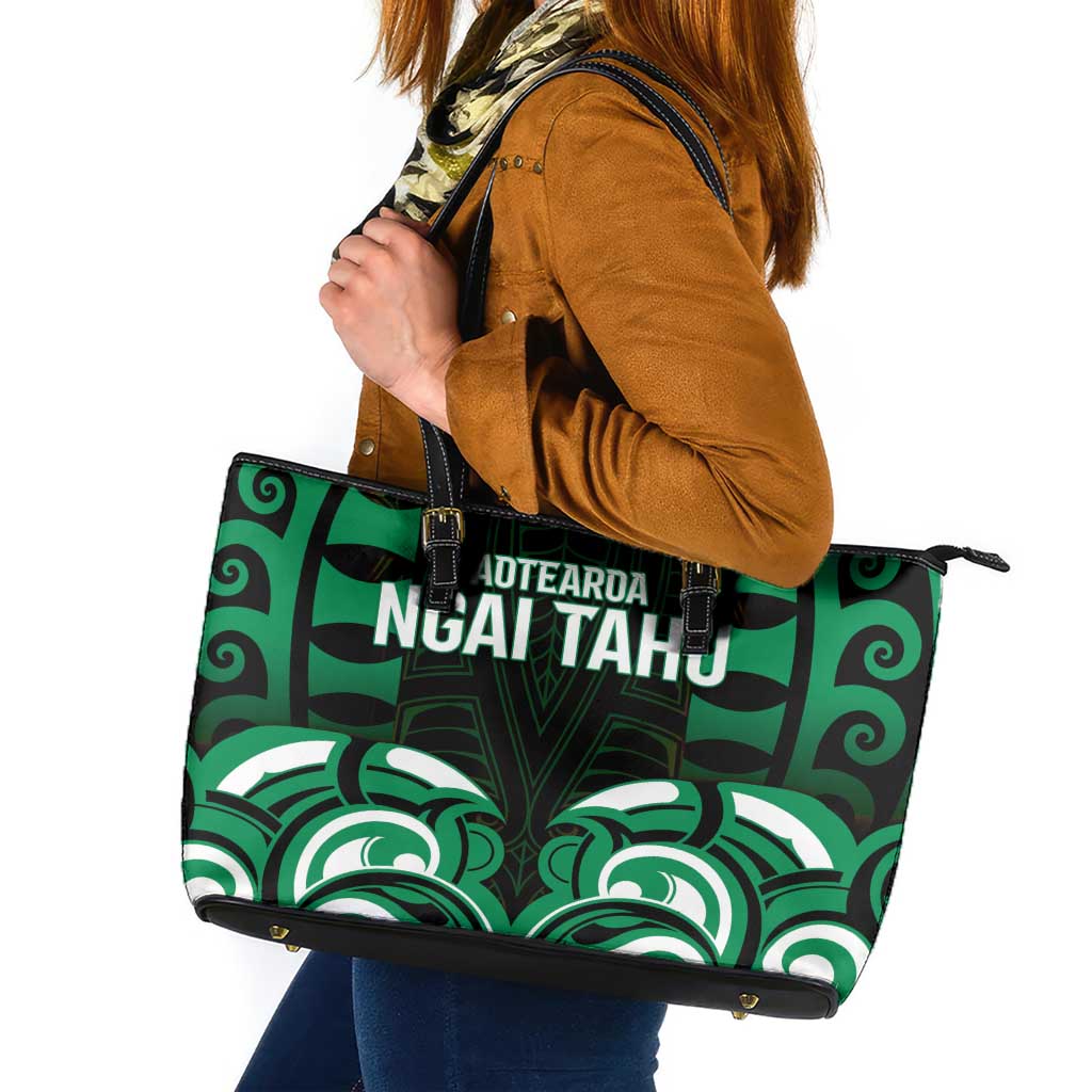 Aotearoa Ngai Tahu Leather Tote Bag Maori Pattern New Zealand - Polynesian Pride