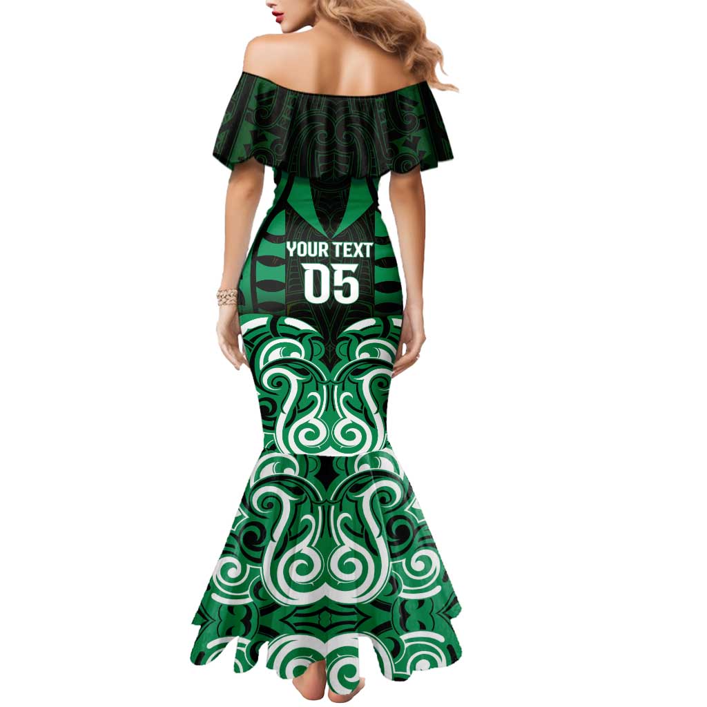 Custom Aotearoa Ngai Tahu Mermaid Dress Maori Pattern New Zealand - Polynesian Pride