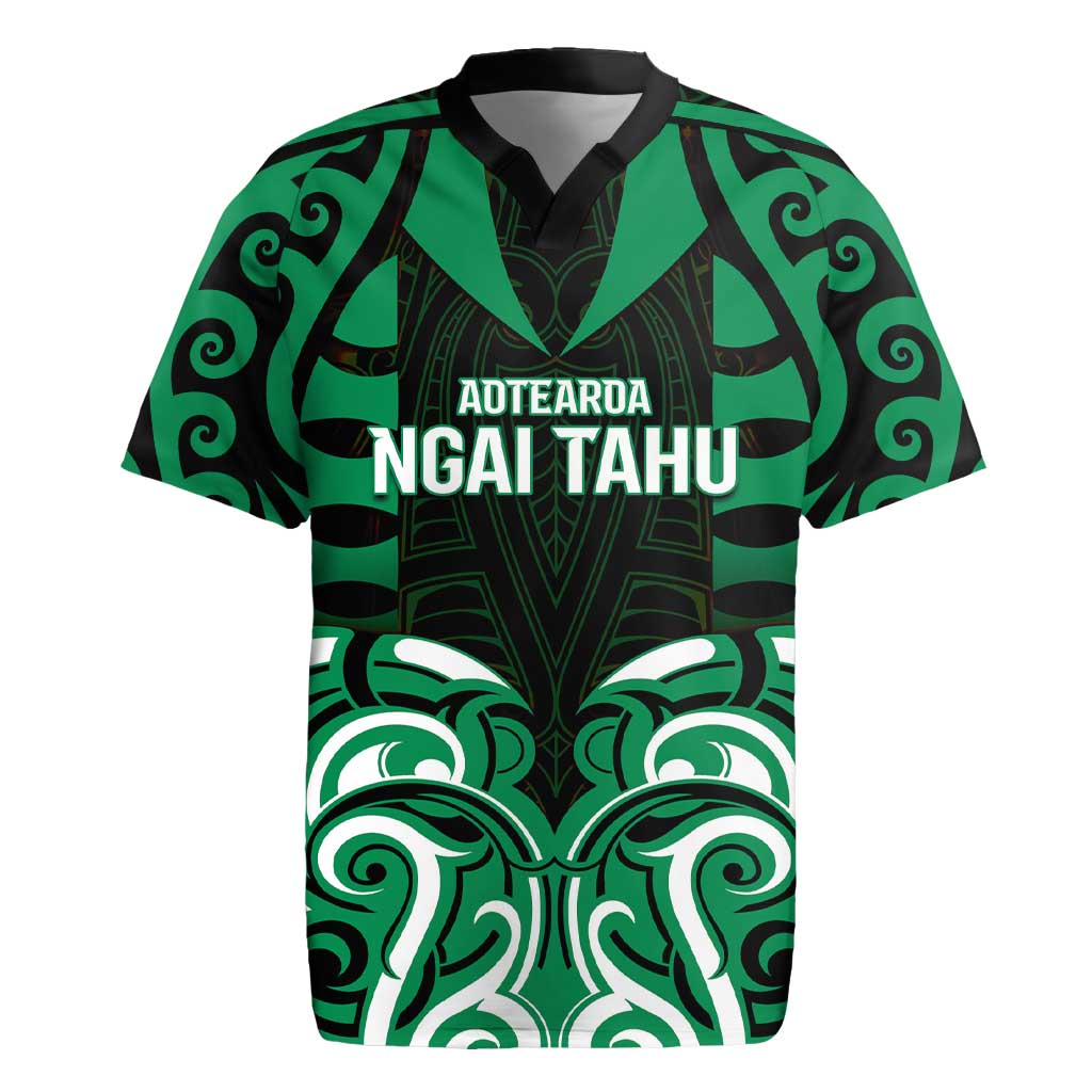 Custom Aotearoa Ngai Tahu Rugby Jersey Maori Pattern New Zealand DT05 Green - Polynesian Pride