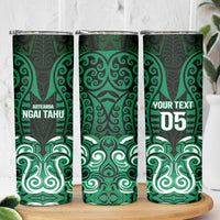 Custom Aotearoa Ngai Tahu Skinny Tumbler Maori Pattern New Zealand - Polynesian Pride