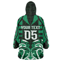 Custom Aotearoa Ngai Tahu Wearable Blanket Hoodie Maori Pattern New Zealand - Polynesian Pride