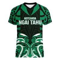 Custom Aotearoa Ngai Tahu Women V-Neck T-Shirt Maori Pattern New Zealand - Polynesian Pride