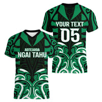 Custom Aotearoa Ngai Tahu Women V-Neck T-Shirt Maori Pattern New Zealand - Polynesian Pride