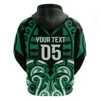 Custom Aotearoa Ngai Tahu Zip Hoodie Maori Pattern New Zealand - Polynesian Pride