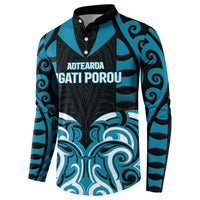 Custom Aotearoa Ngati Porou Button Sweatshirt Maori Pattern New Zealand - Polynesian Pride