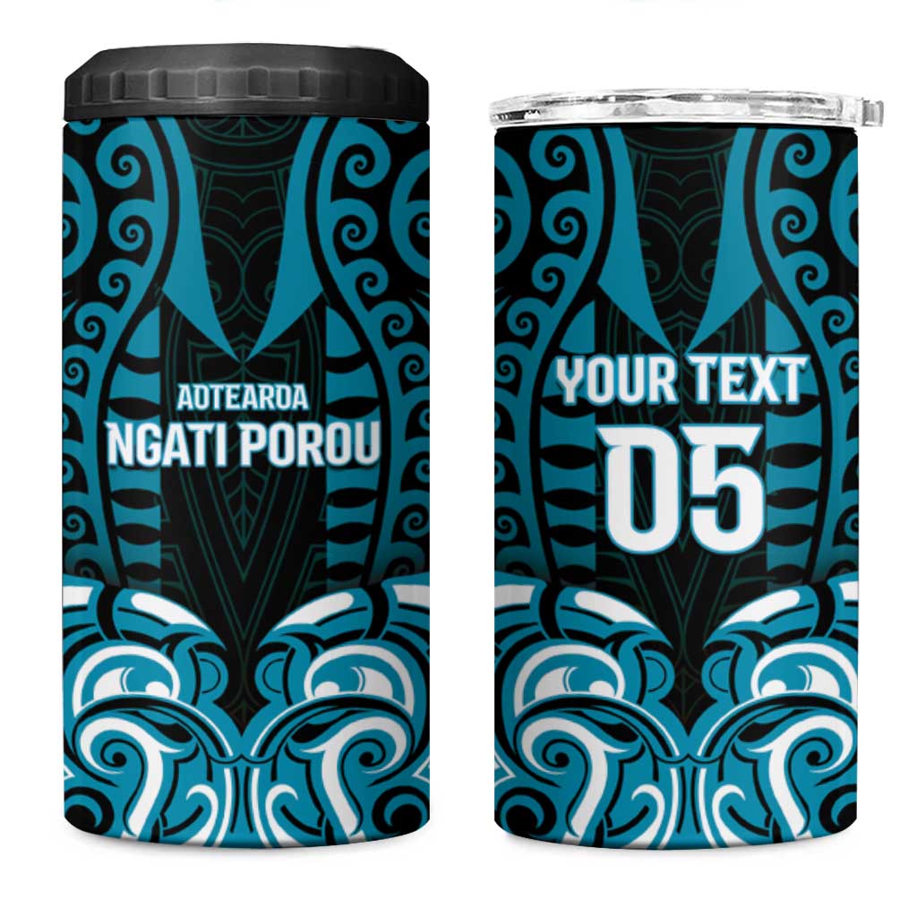 Custom Aotearoa Ngati Porou 4 in 1 Can Cooler Tumbler Maori Pattern New Zealand - Polynesian Pride