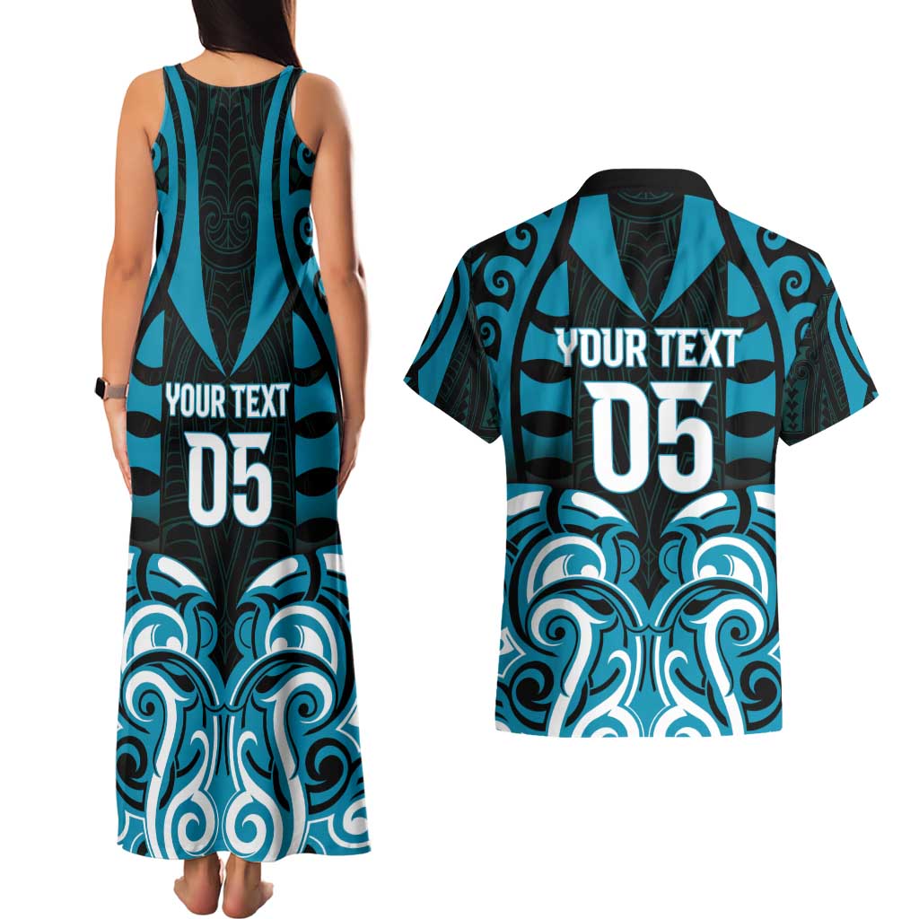Custom Aotearoa Ngati Porou Couples Matching Tank Maxi Dress and Hawaiian Shirt Maori Pattern New Zealand - Polynesian Pride
