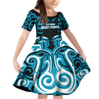 Custom Aotearoa Ngati Porou Family Matching Off Shoulder Short Dress and Hawaiian Shirt Maori Pattern New Zealand - Polynesian Pride