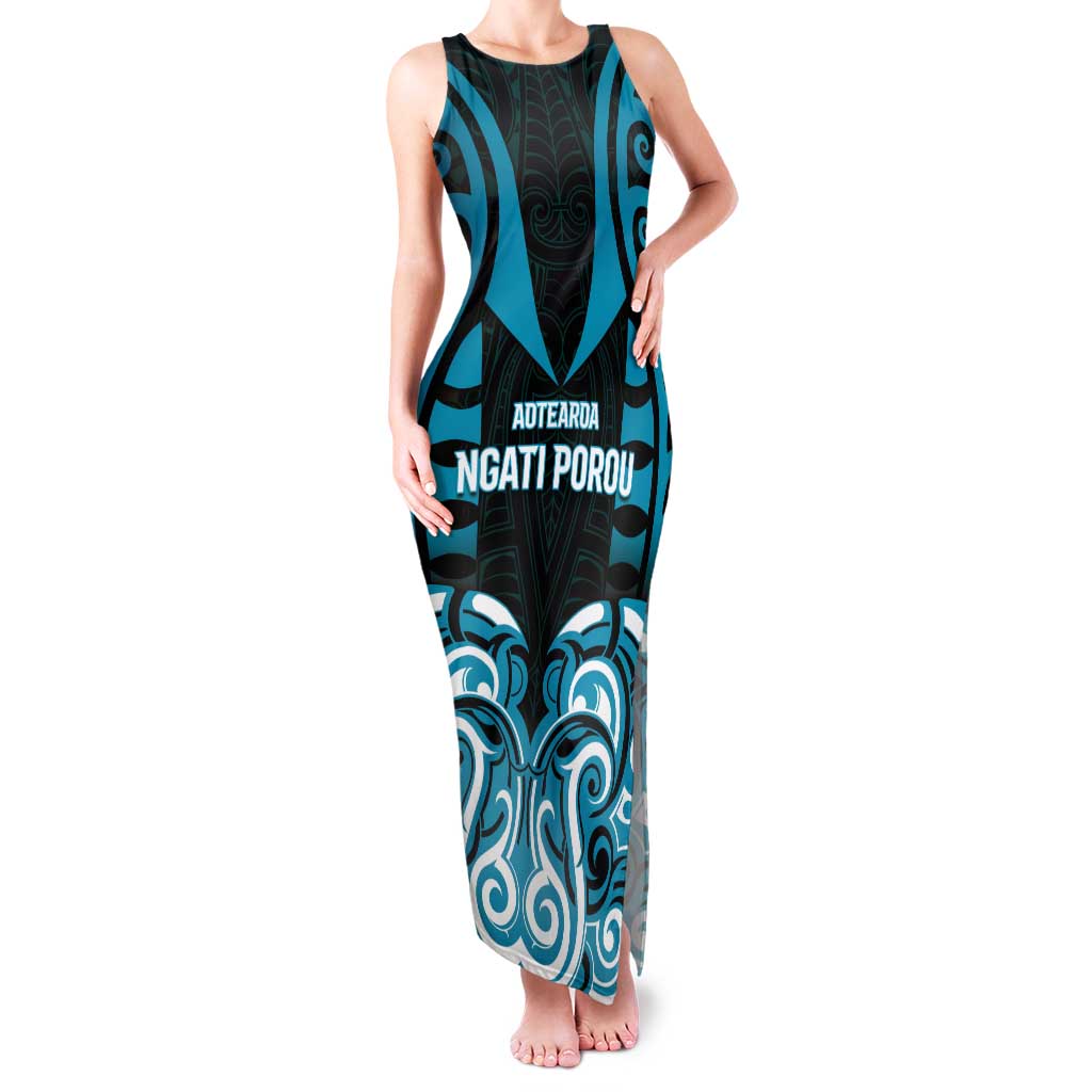 Custom Aotearoa Ngati Porou Family Matching Tank Maxi Dress and Hawaiian Shirt Maori Pattern New Zealand - Polynesian Pride