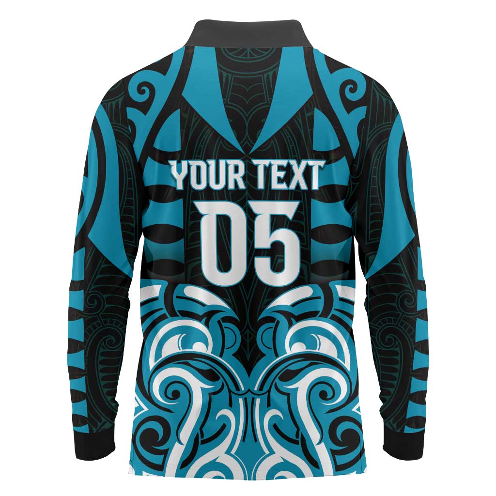 Custom Aotearoa Ngati Porou Long Sleeve Polo Shirt Maori Pattern New Zealand - Polynesian Pride