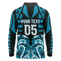 Custom Aotearoa Ngati Porou Long Sleeve Polo Shirt Maori Pattern New Zealand - Polynesian Pride
