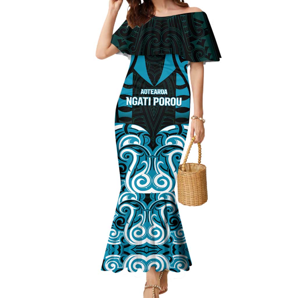 Custom Aotearoa Ngati Porou Mermaid Dress Maori Pattern New Zealand - Polynesian Pride