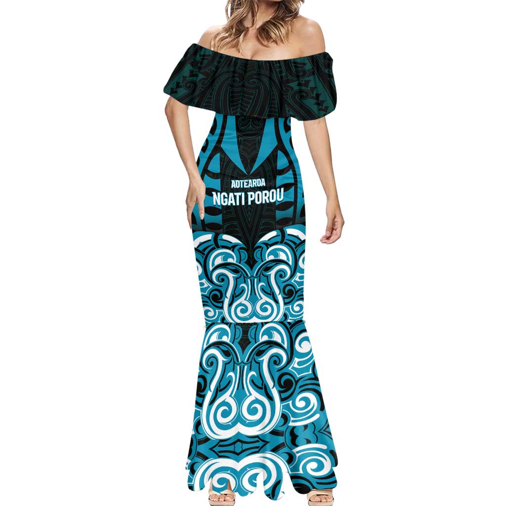 Custom Aotearoa Ngati Porou Mermaid Dress Maori Pattern New Zealand - Polynesian Pride