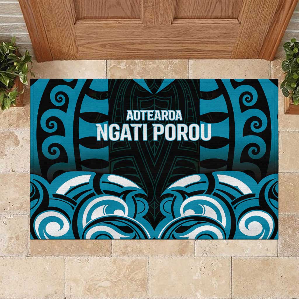 Aotearoa Ngati Porou Rubber Doormat Maori Pattern New Zealand - Polynesian Pride