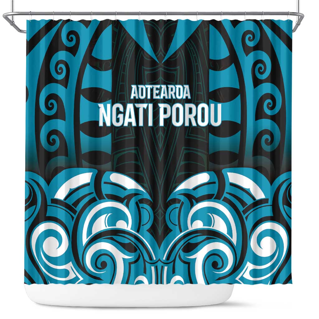 Aotearoa Ngati Porou Shower Curtain Maori Pattern New Zealand - Polynesian Pride