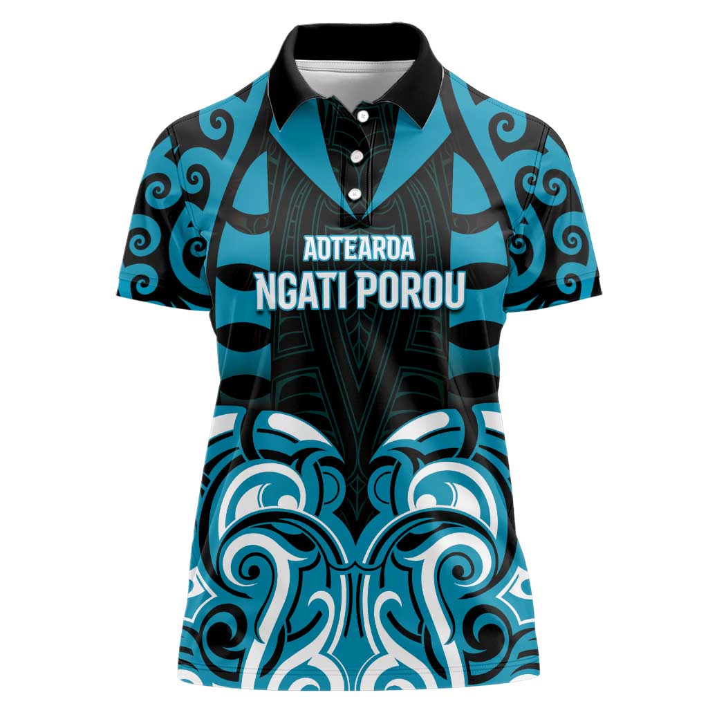 Custom Aotearoa Ngati Porou Women Polo Shirt Maori Pattern New Zealand - Polynesian Pride