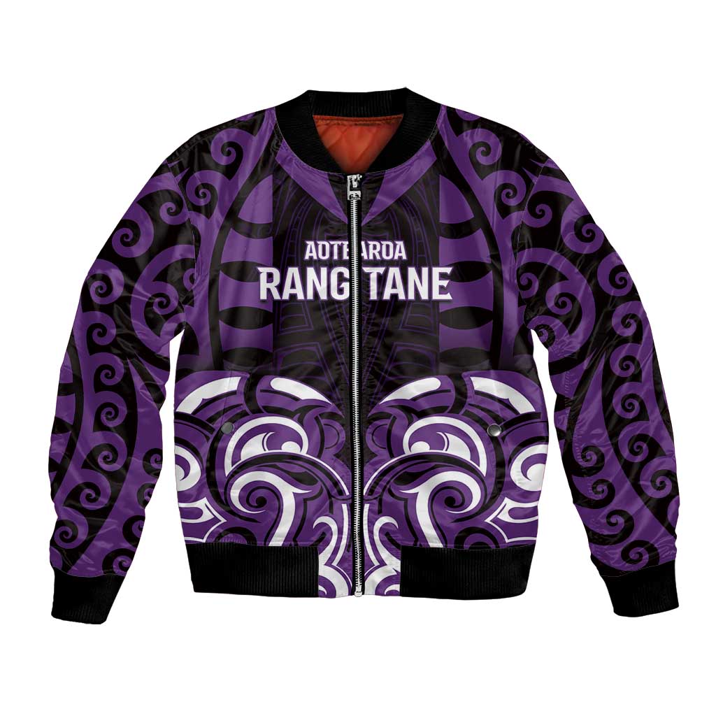Custom Aotearoa Rangitane Bomber Jacket Maori Pattern New Zealand - Polynesian Pride