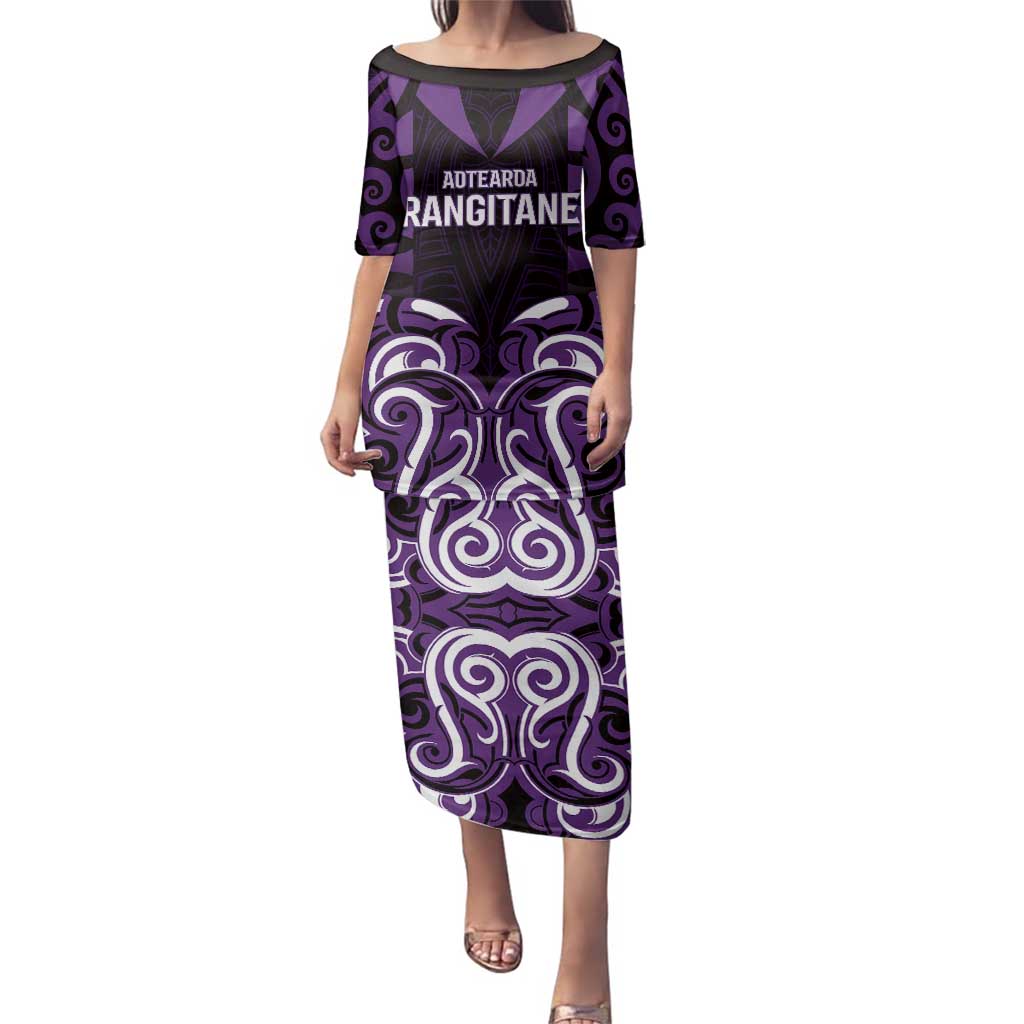 Custom Aotearoa Rangitane Family Matching Puletasi and Hawaiian Shirt Maori Pattern New Zealand - Polynesian Pride