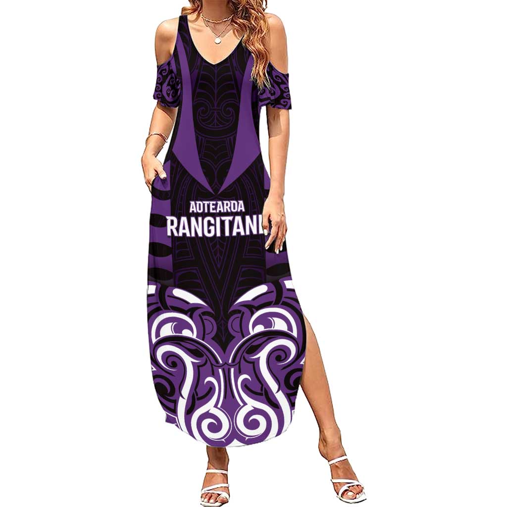 Custom Aotearoa Rangitane Family Matching Summer Maxi Dress and Hawaiian Shirt Maori Pattern New Zealand - Polynesian Pride