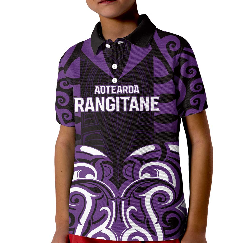 Custom Aotearoa Rangitane Kid Polo Shirt Maori Pattern New Zealand - Polynesian Pride