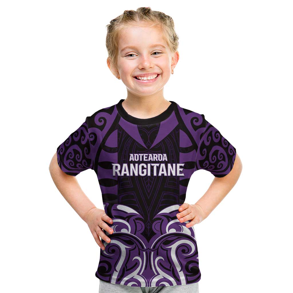 Custom Aotearoa Rangitane Kid T Shirt Maori Pattern New Zealand - Polynesian Pride