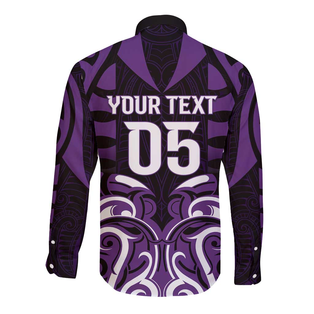 Custom Aotearoa Rangitane Long Sleeve Button Shirt Maori Pattern New Zealand - Polynesian Pride