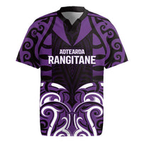 Custom Aotearoa Rangitane Rugby Jersey Maori Pattern New Zealand DT05 Purple - Polynesian Pride