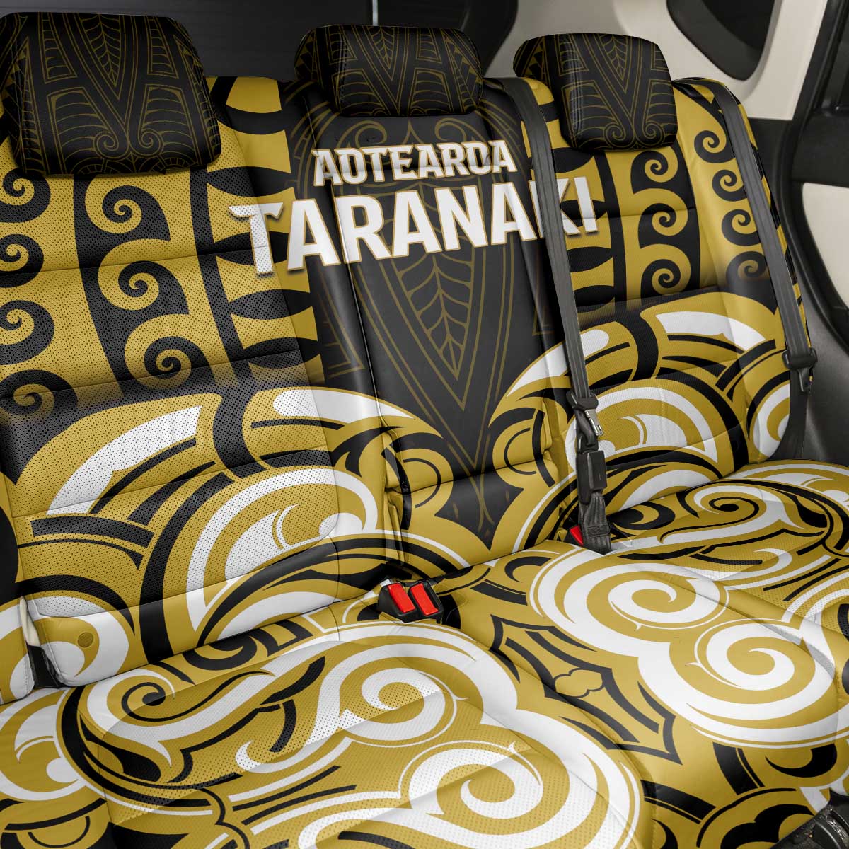 Aotearoa Taranaki Back Car Seat Cover Maori Pattern New Zealand - Polynesian Pride