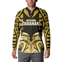 Custom Aotearoa Taranaki Button Sweatshirt Maori Pattern New Zealand - Polynesian Pride