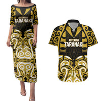 Custom Aotearoa Taranaki Couples Matching Puletasi and Hawaiian Shirt Maori Pattern New Zealand - Polynesian Pride
