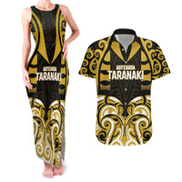 Custom Aotearoa Taranaki Couples Matching Tank Maxi Dress and Hawaiian Shirt Maori Pattern New Zealand - Polynesian Pride