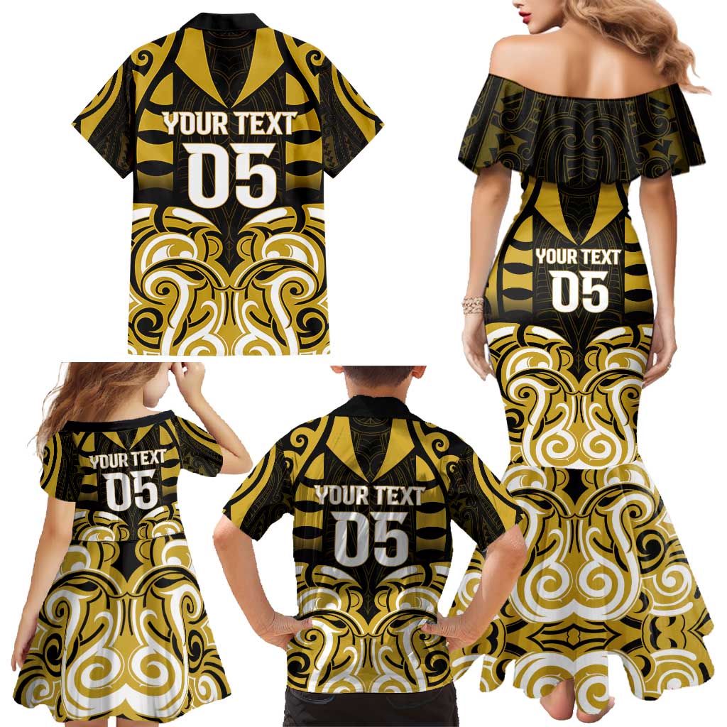 Custom Aotearoa Taranaki Family Matching Mermaid Dress and Hawaiian Shirt Maori Pattern New Zealand - Polynesian Pride
