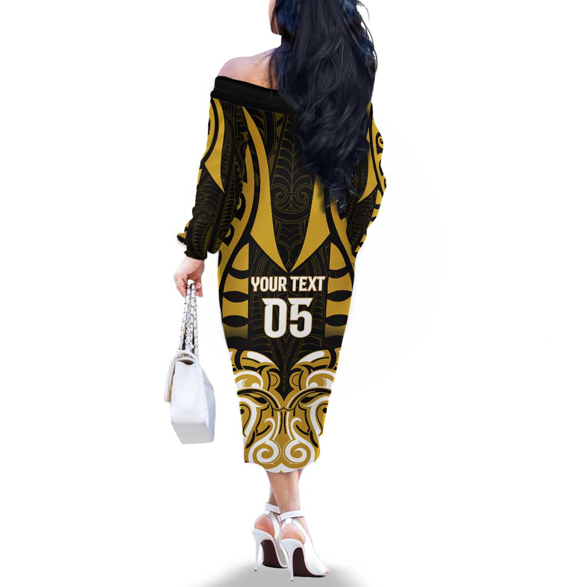 Custom Aotearoa Taranaki Family Matching Off The Shoulder Long Sleeve Dress and Hawaiian Shirt Maori Pattern New Zealand - Polynesian Pride