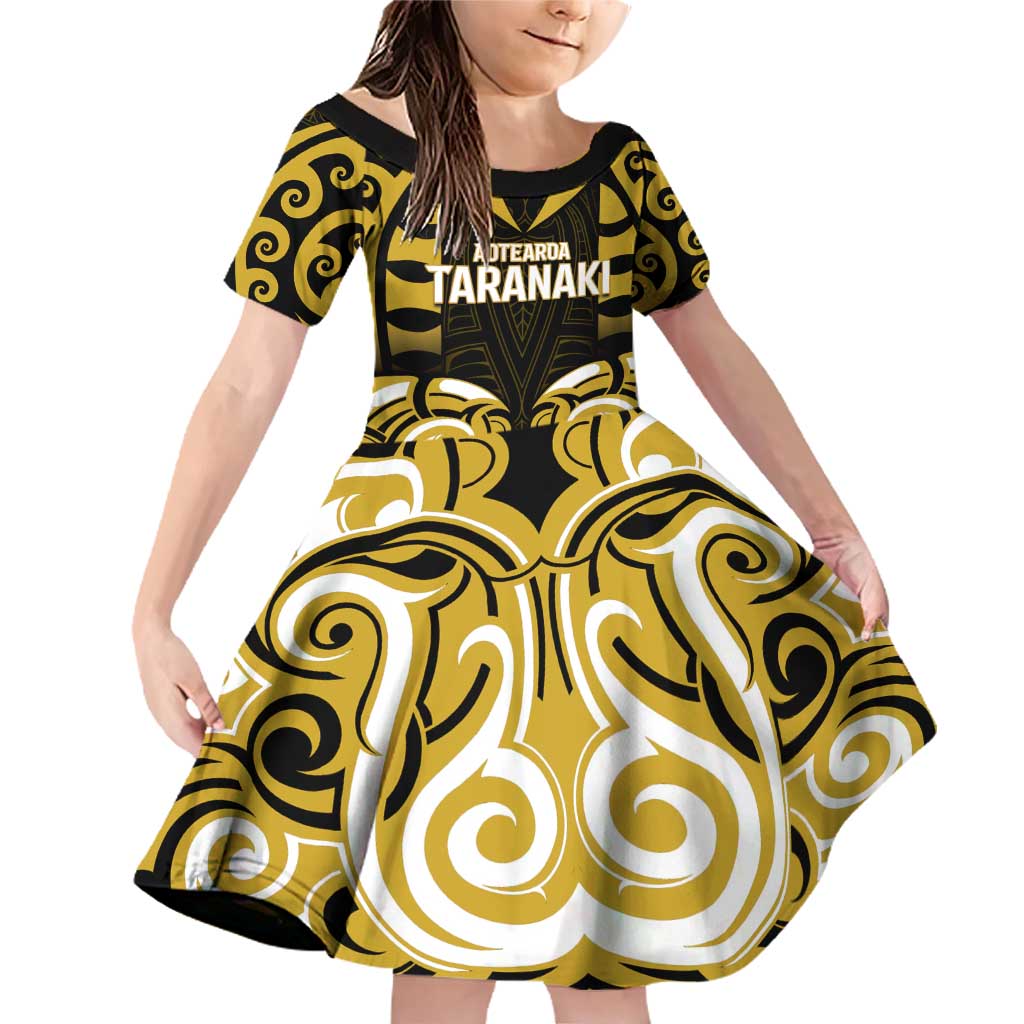 Custom Aotearoa Taranaki Family Matching Off Shoulder Short Dress and Hawaiian Shirt Maori Pattern New Zealand - Polynesian Pride
