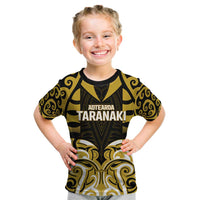 Custom Aotearoa Taranaki Kid T Shirt Maori Pattern New Zealand - Polynesian Pride