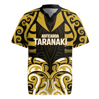 Custom Aotearoa Taranaki Rugby Jersey Maori Pattern New Zealand DT05 Yellow - Polynesian Pride