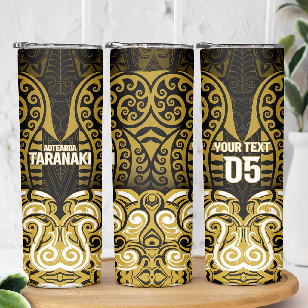 Custom Aotearoa Taranaki Skinny Tumbler Maori Pattern New Zealand - Polynesian Pride