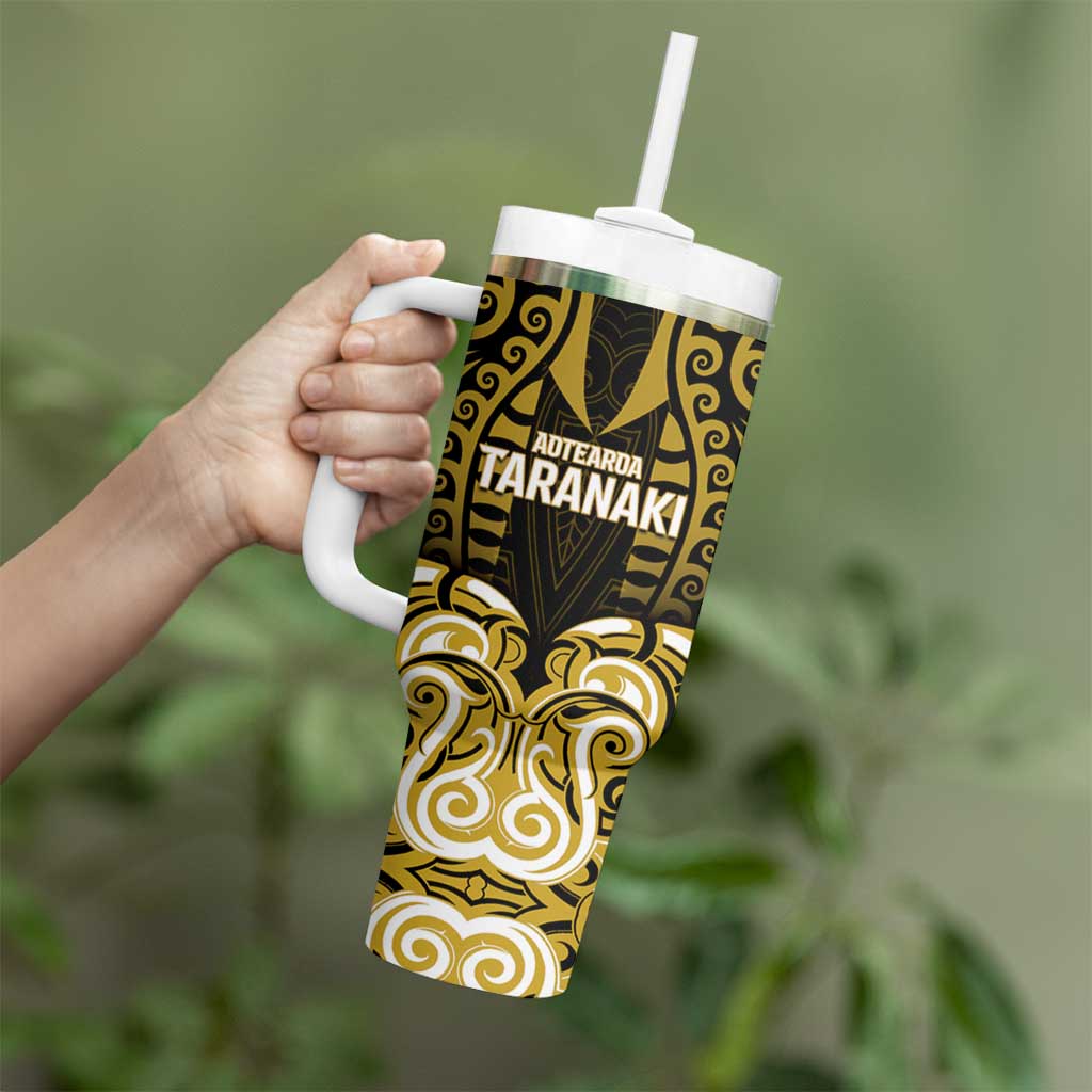 Custom Aotearoa Taranaki Tumbler With Handle Maori Pattern New Zealand - Polynesian Pride