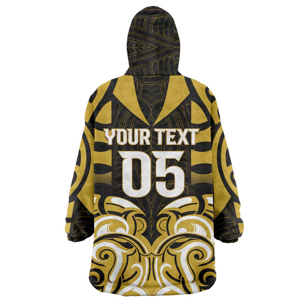 Custom Aotearoa Taranaki Wearable Blanket Hoodie Maori Pattern New Zealand - Polynesian Pride