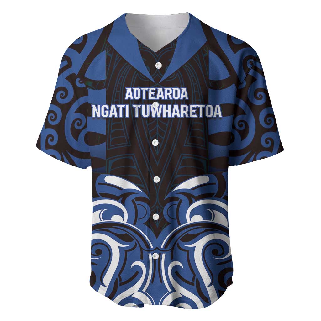 Custom Aotearoa Ngati Tuwharetoa Baseball Jersey Maori Pattern New Zealand - Polynesian Pride