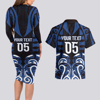 Custom Aotearoa Ngati Tuwharetoa Couples Matching Long Sleeve Bodycon Dress and Hawaiian Shirt Maori Pattern New Zealand - Polynesian Pride